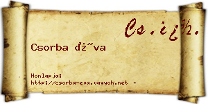 Csorba Éva névjegykártya