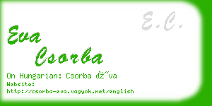 eva csorba business card